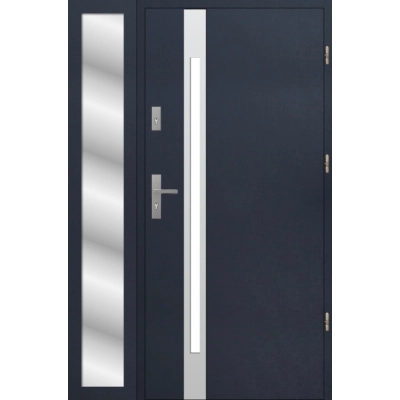 Drzwi zewnetrzne S60 INOX z naswietlem antracyt 72mm